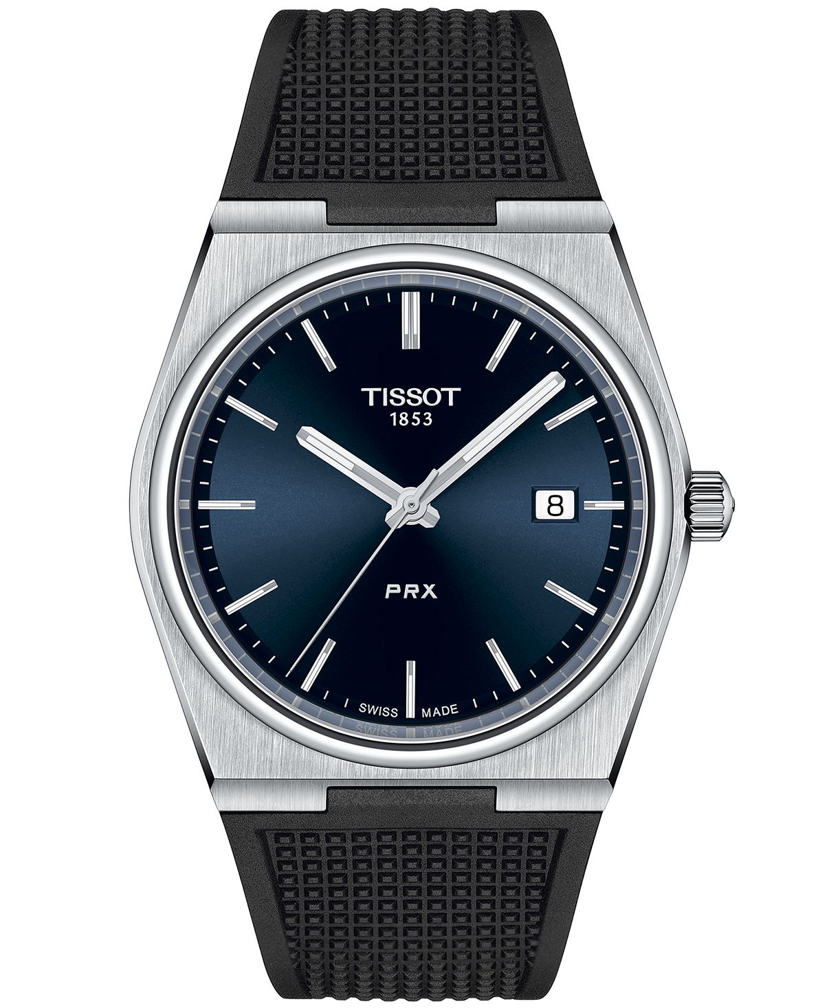 

Мужские швейцарские часы PRX с черным каучуковым ремешком, 40 мм Tissot