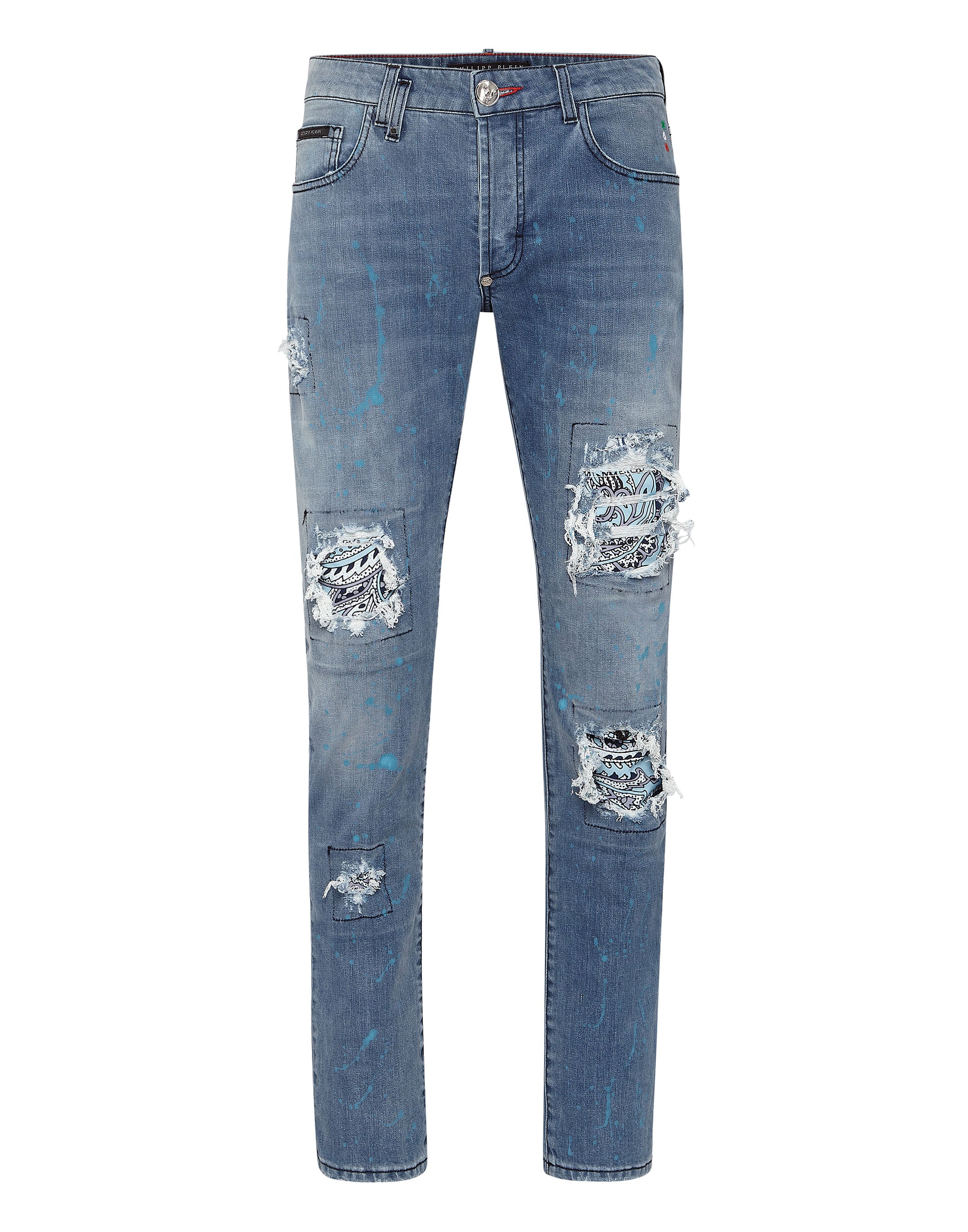 

Джинсовые брюки супер прямого кроя PHILIPP PLEIN, цвет sunset blue