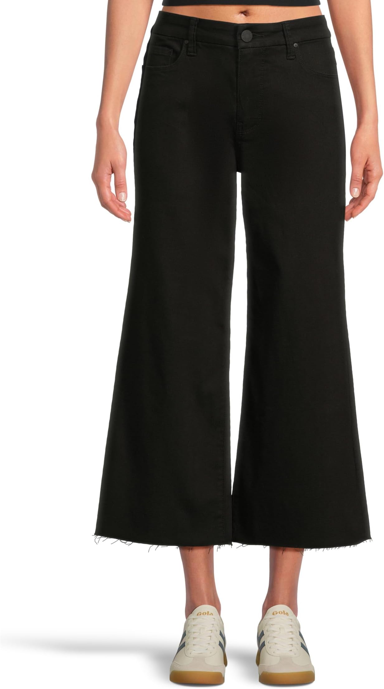 

Джинсы KUT from the Kloth Petite Meg High Rise Fab Ab Wide Leg Raw Hem-long Inseam, черный