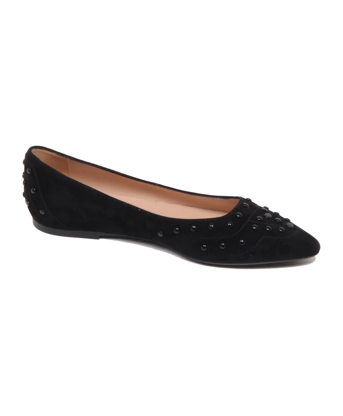 Блестящие балетные туфли, модель xxw22b0ab10hr0b999 Tod'S, черный — фото 2