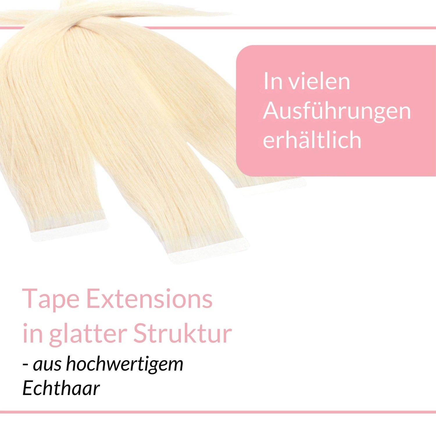 Накладные волосы tape extensions echthaar #10/0 hell-lichtblond Hair2Heart, 50cm, количество 10 шт. — фото 3