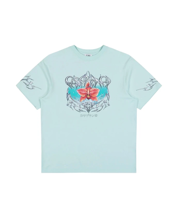 

Футболка оверсайз с графическим принтом Casablanca, синий