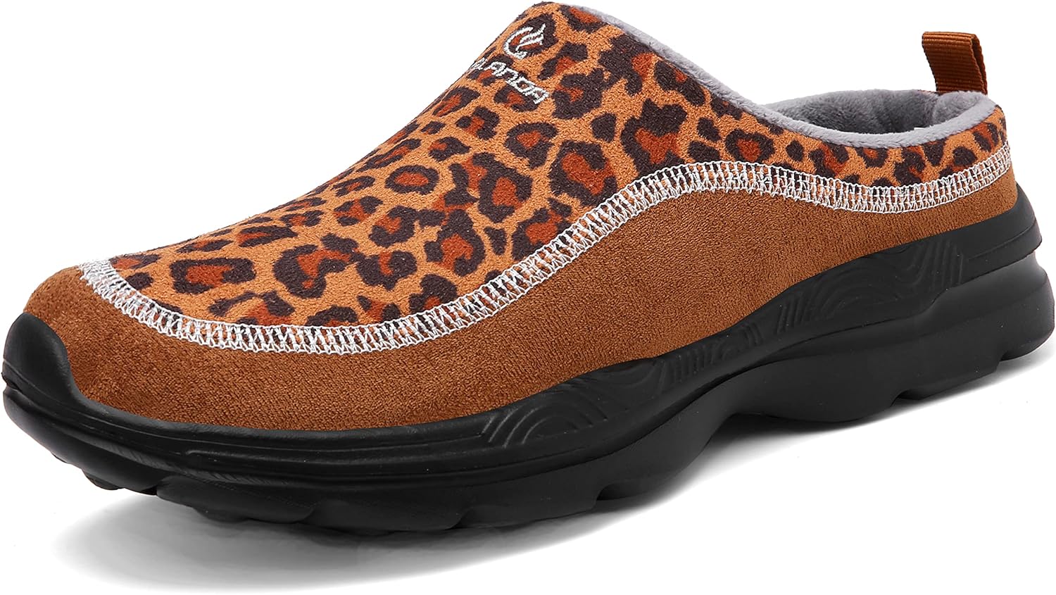 

Женские и мужские сабо и мюли с легкой открытой задней частью, удобная обувь для ходьбы, дышащие тапочки с закрытым носком, шлепанцы C Celanda, C Leopard Print