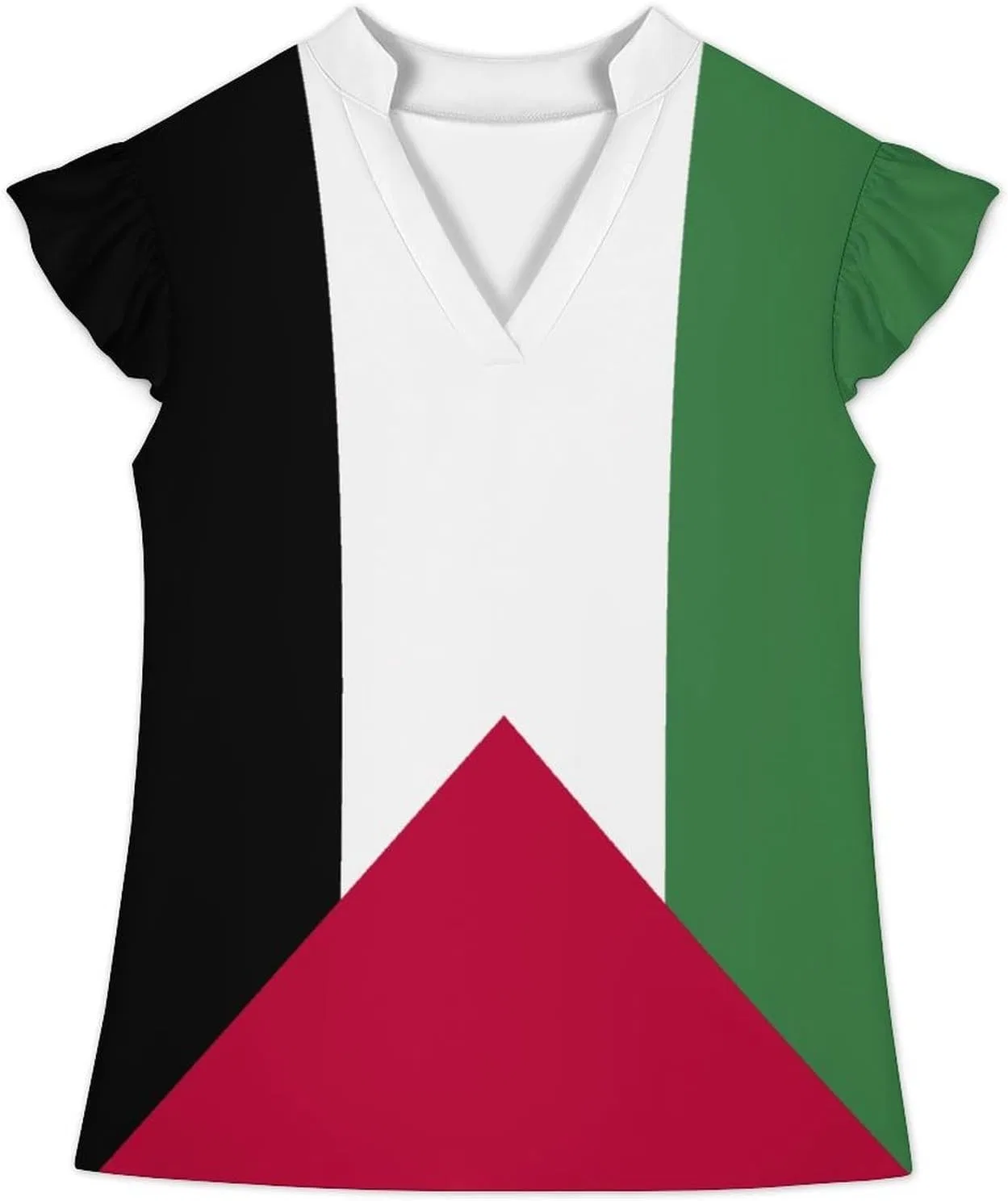 Женский топ без рукавов Palestine Flag, полиэстер, White-7 — фото 3