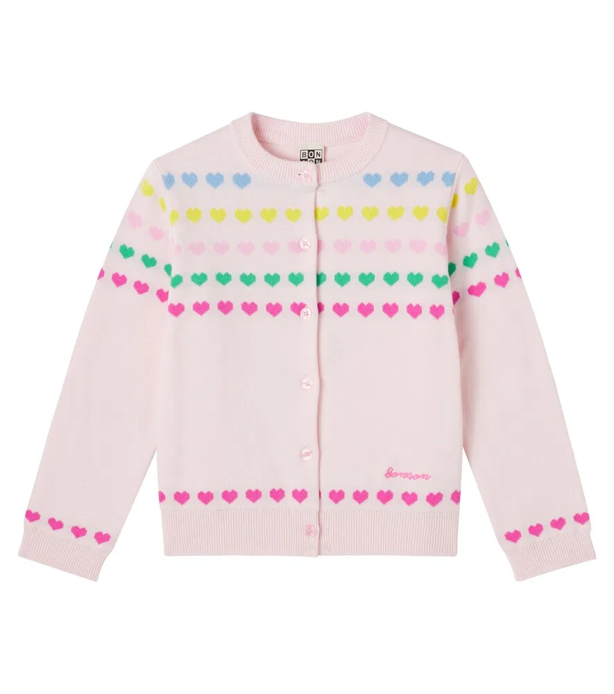 Жаккардовый кардиган Laligne из хлопка Bonton, розовый