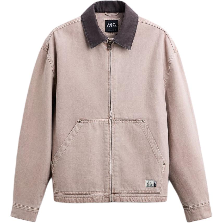 Куртка пальто мужская светло-коричневая желтая ZARA — фото 2
