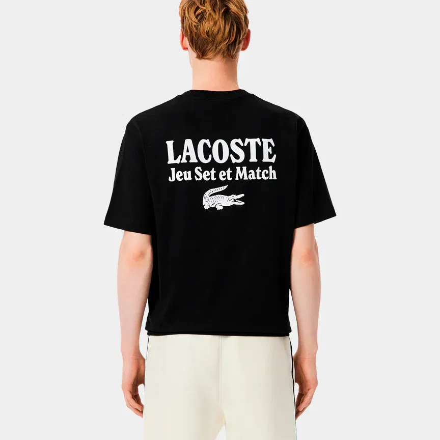 Футболка с вышитым логотипом LACOSTE, Black — фото 4