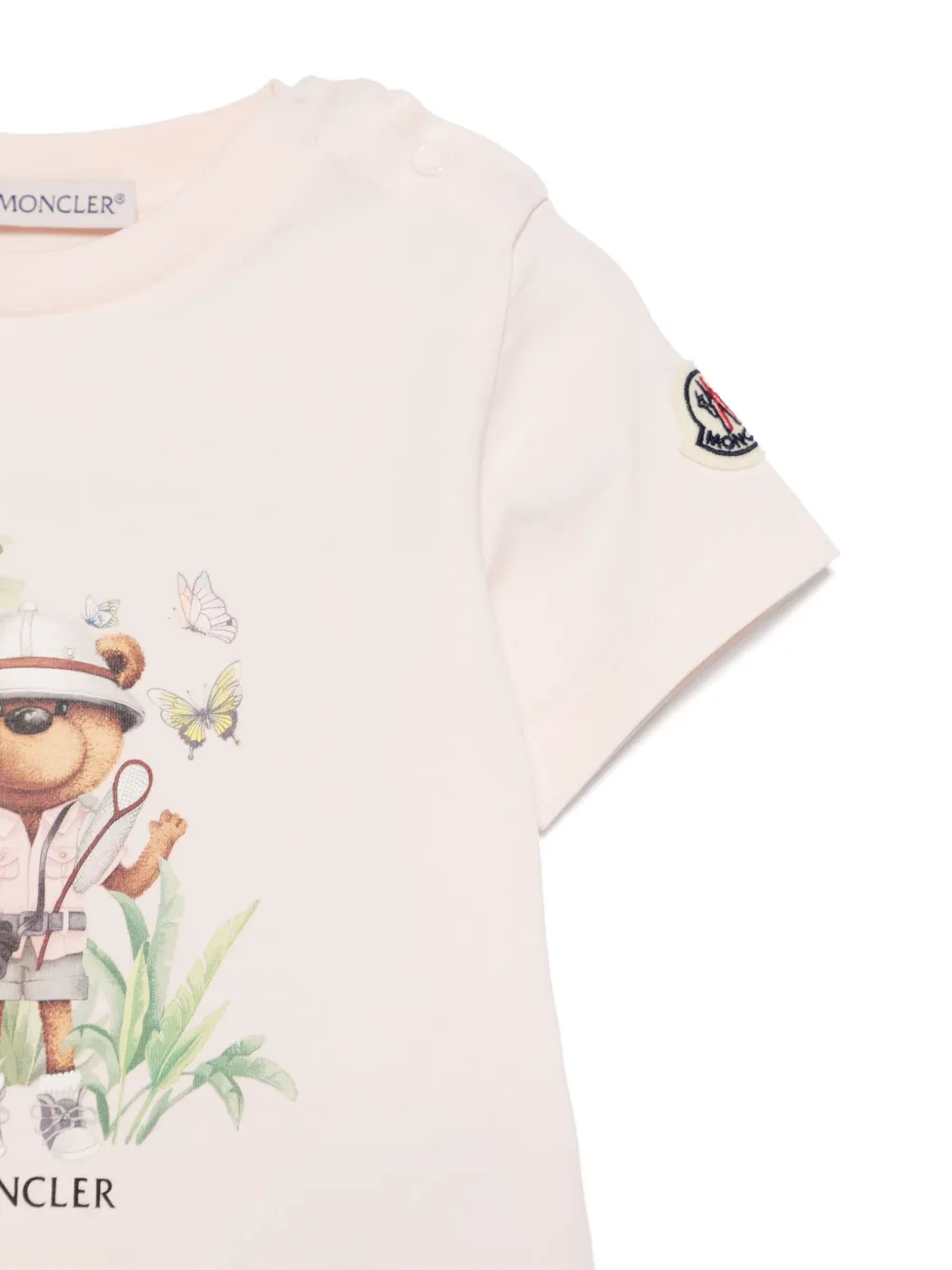 Футболка с узором Teddy Bear Moncler Enfant, розовый — фото 3