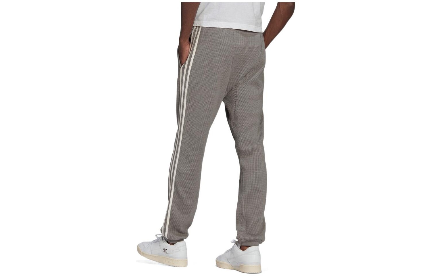 Трикотажные спортивные штаны мужские, цвет серый Adidas Originals, цвет Heather Gray — фото 3
