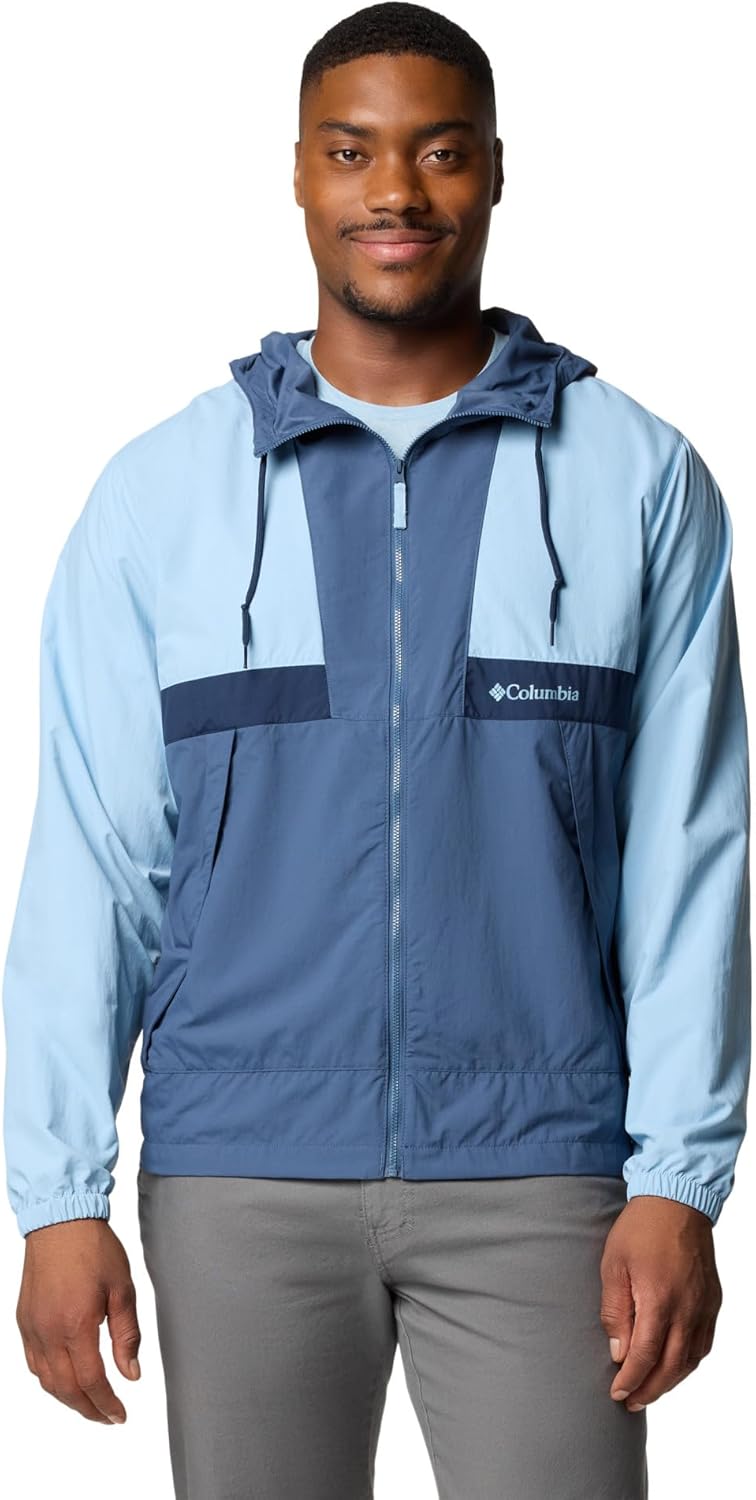 

Ветровка Columbia Mens Spire Valley с капюшоном, Ripple Blue/Dark Mountain/Coll Navy