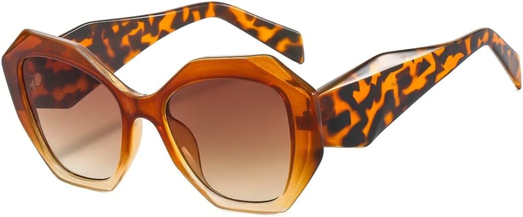 

Солнцезащитные очки с защитой от УФ-излучения UV400 | Леопардовый градиентный «кошачий глаз» | Линзы конфетных цветов для женщин и мужчин, для занятий спортом на открытом воздухе и вождения DSVIGF, Brown Leopard