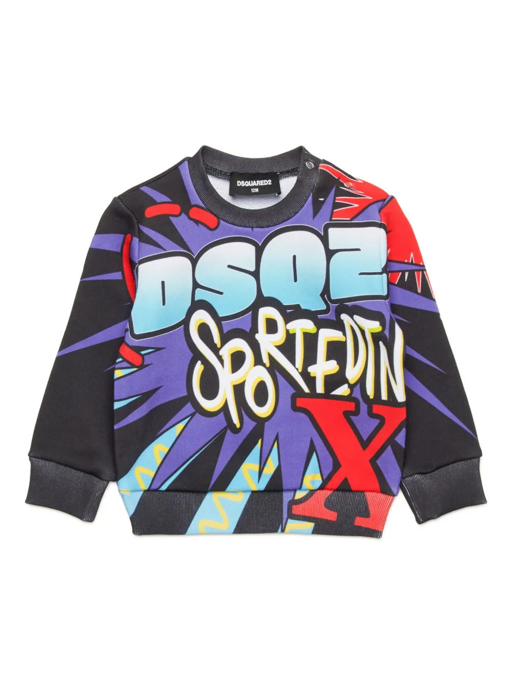 

Толстовка с графичным принтом DSQUARED2 KIDS, черный