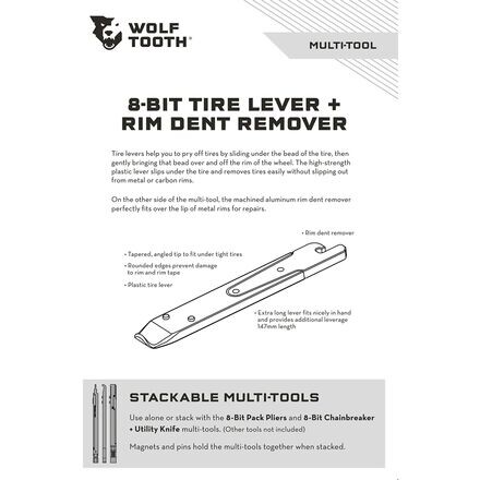 

8-битный рычаг для шин + многофункциональный инструмент для удаления вмятин на ободе Wolf Tooth Components, цвет One Color, Коричневый, 8-битный рычаг для шин + многофункциональный инструмент для удаления вмятин на ободе Wolf Tooth Components, цвет One Co