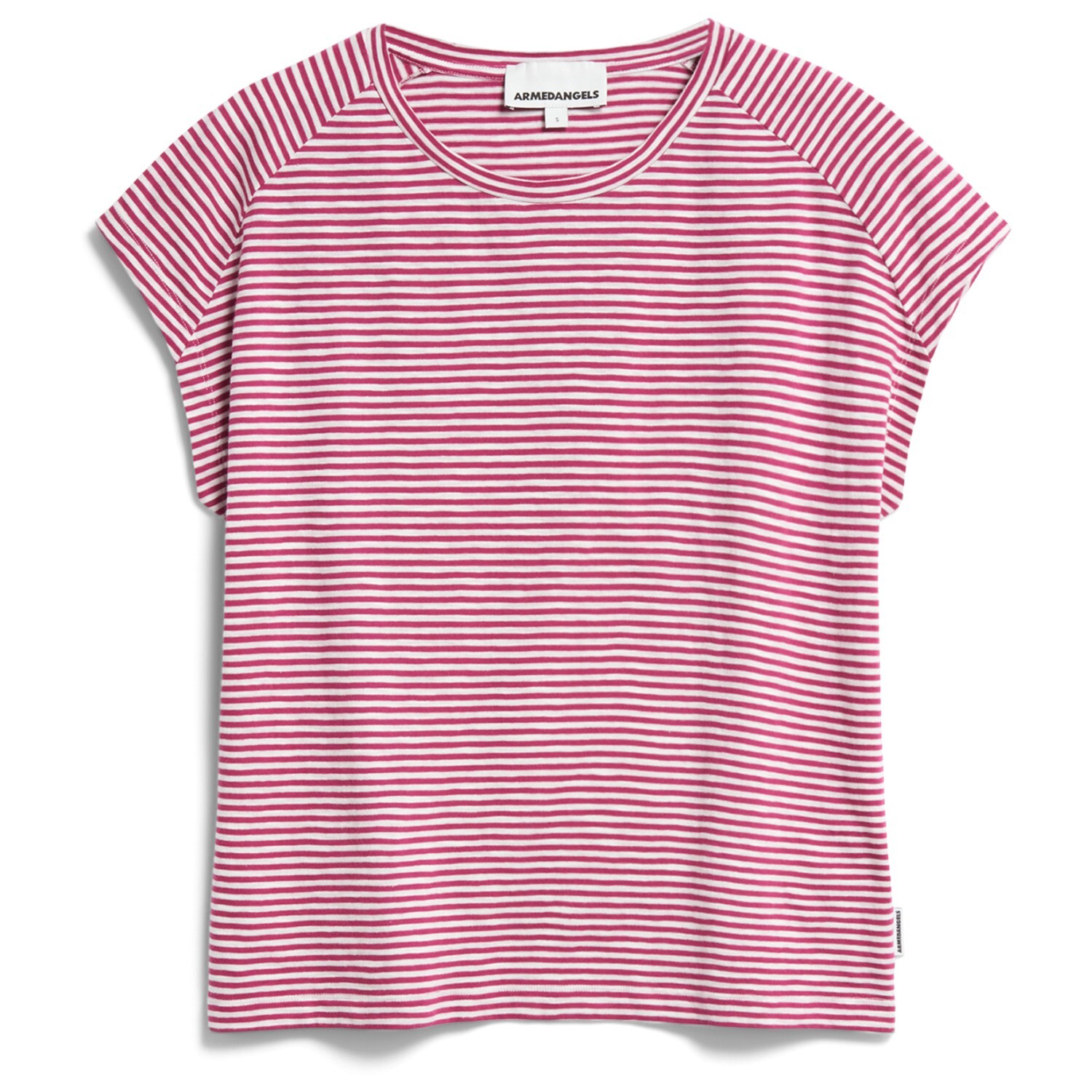 

Футболка Armedangels Ofeliaa Lovely Stripes, цвет Crushed Berry/Oatmilk