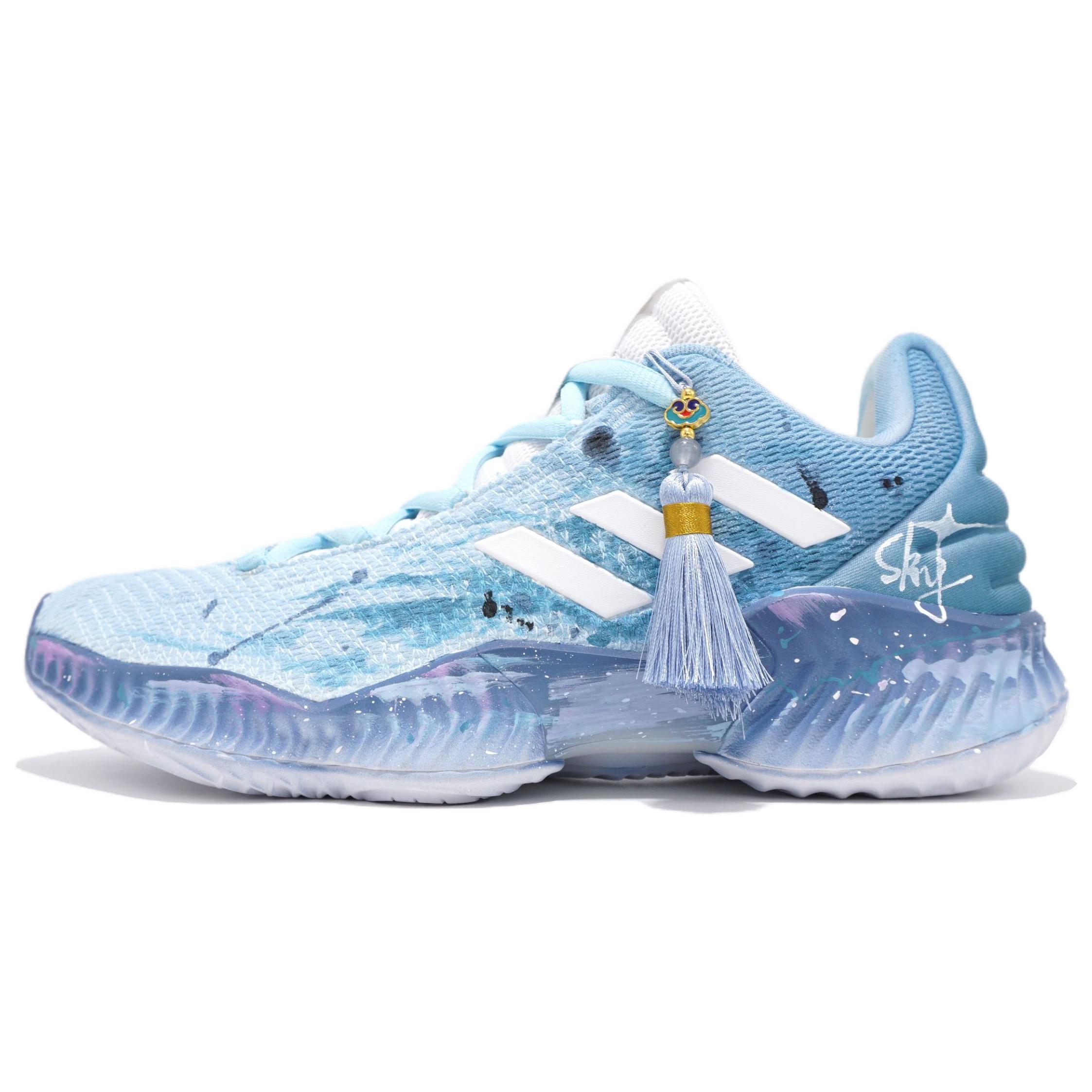 

Adidas Pro Bounce 2018 Cerulean Sky противоскользящие износостойкие низкие баскетбольные кроссовки мужские бирюзовые, цвет Teal
