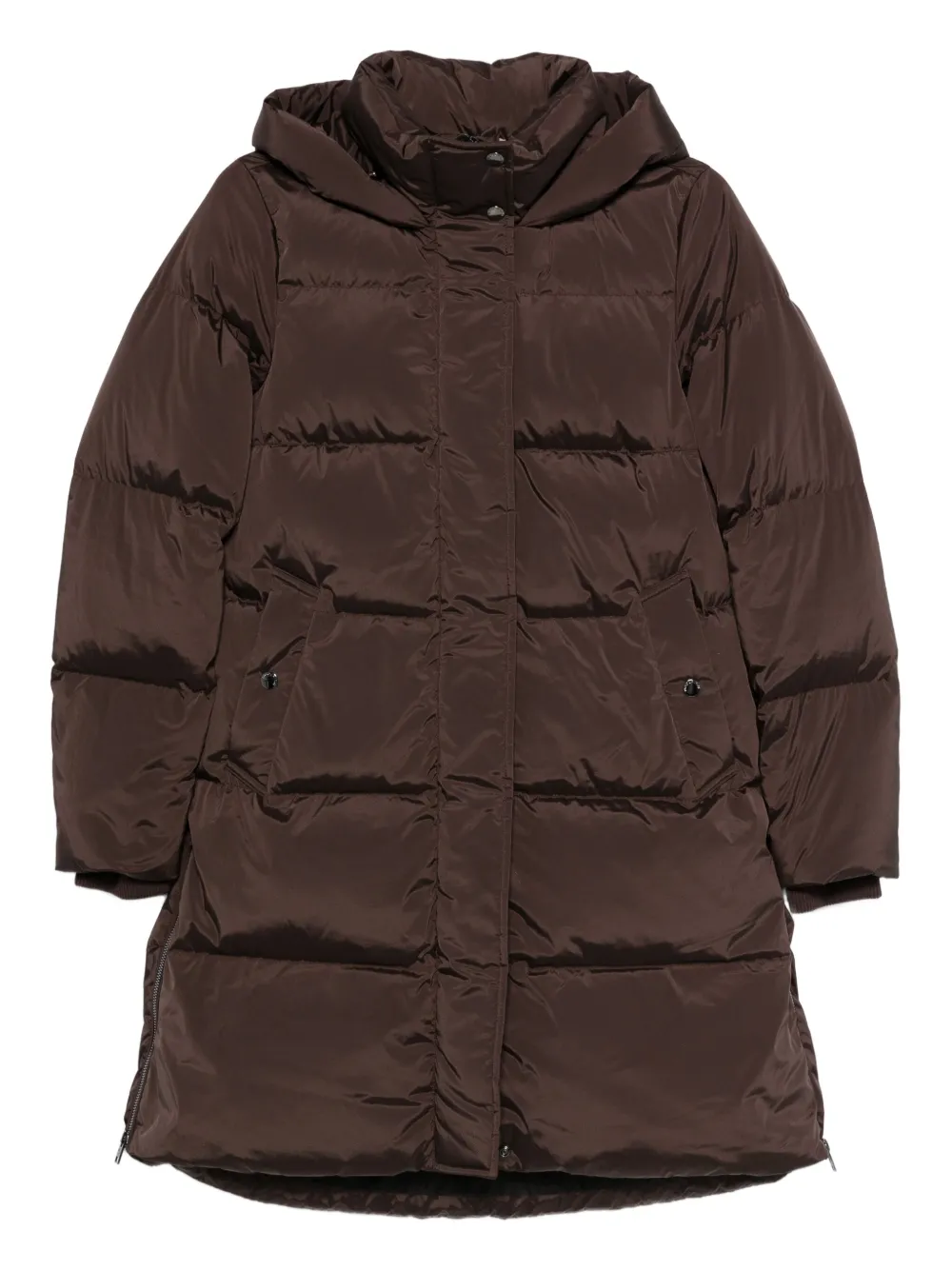 

Стеганое пальто с капюшоном WOOLRICH, коричневый