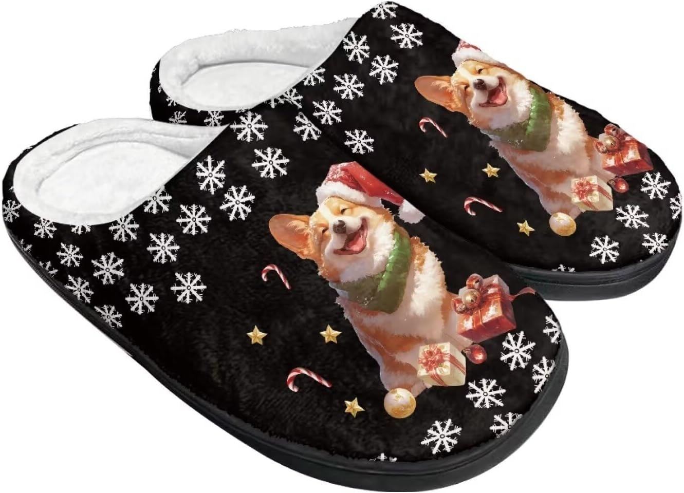 

Женские тапочки против скольжения, мужские домашние тапочки на Рождество, теплые и мягкие домашние тапочки для зимы и осени Baxinh, черный