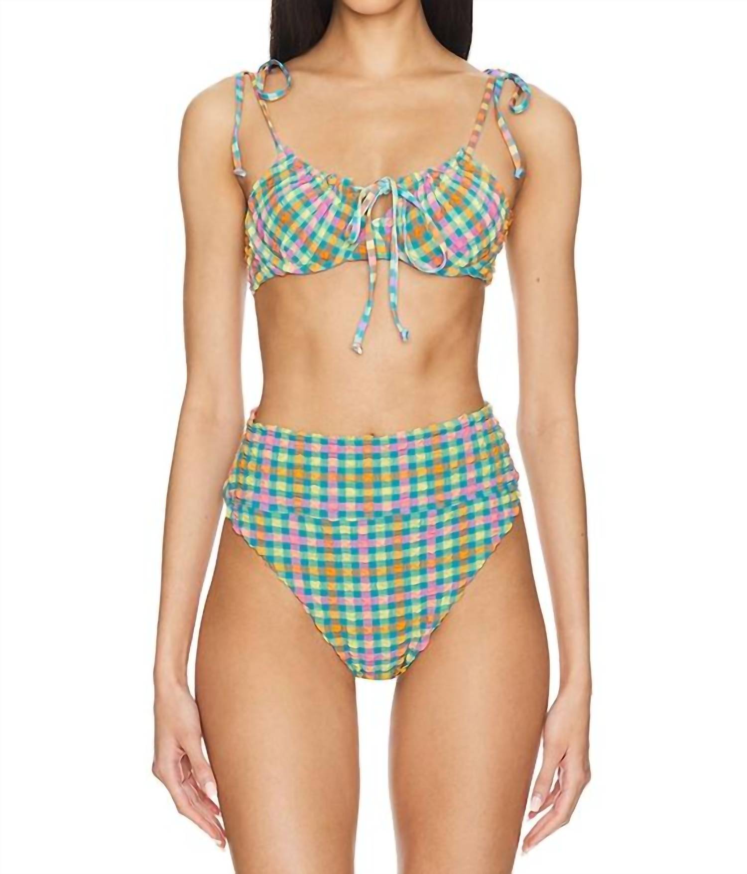 

Топ Кейтлин в клетку Sunny Side Gingham Beach Riot
