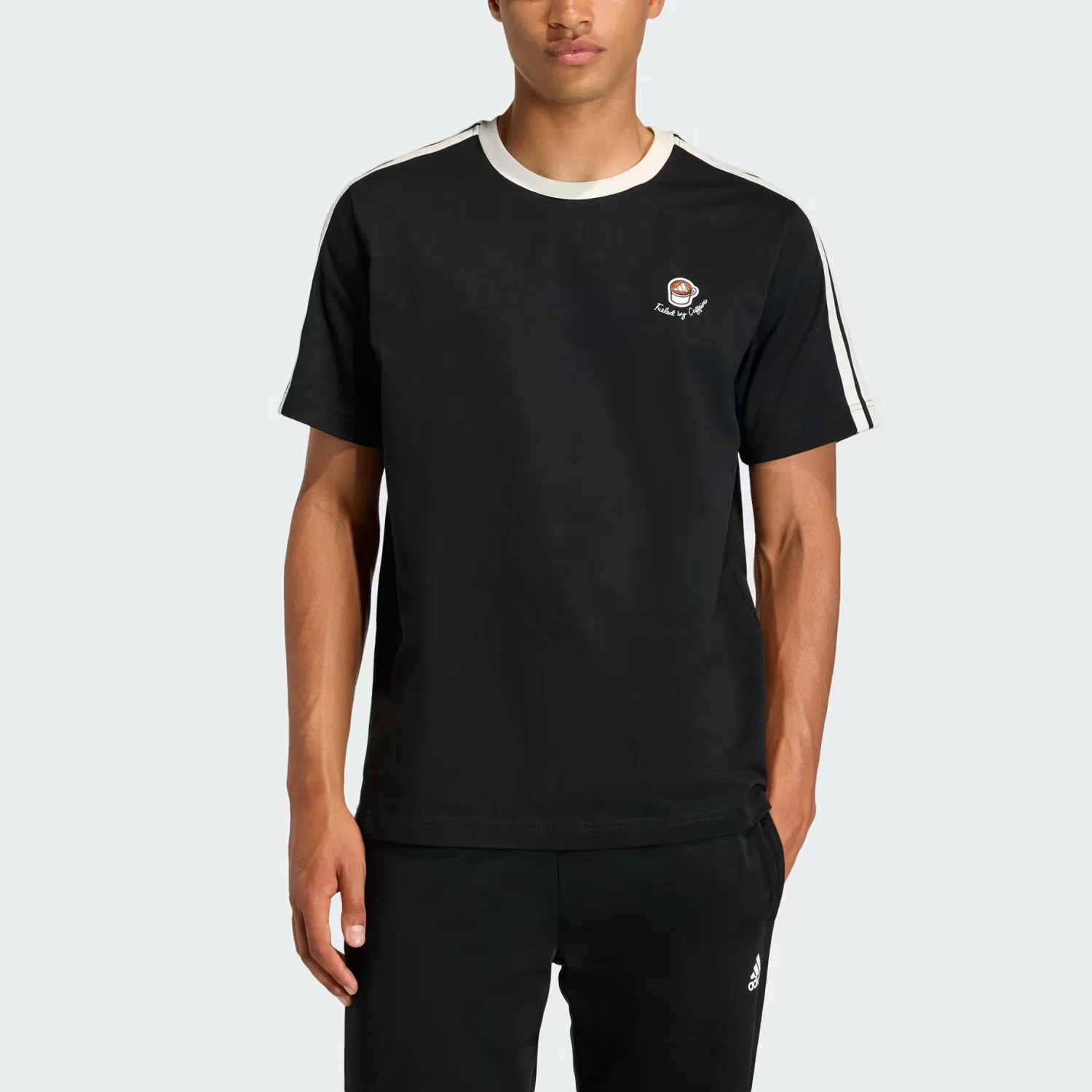 Футболка мужская Black/Ecru с круглым вырезом Adidas — фото 4