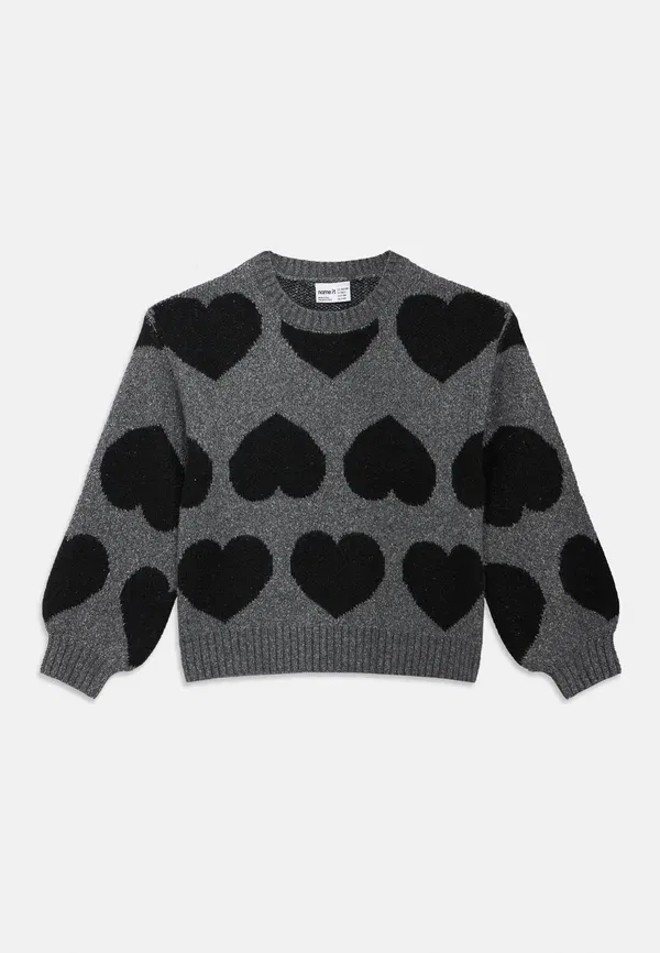Джемпер свободного кроя Nkfbrena ls loose jumper Name It, тёмно-серый меланж — фото 3