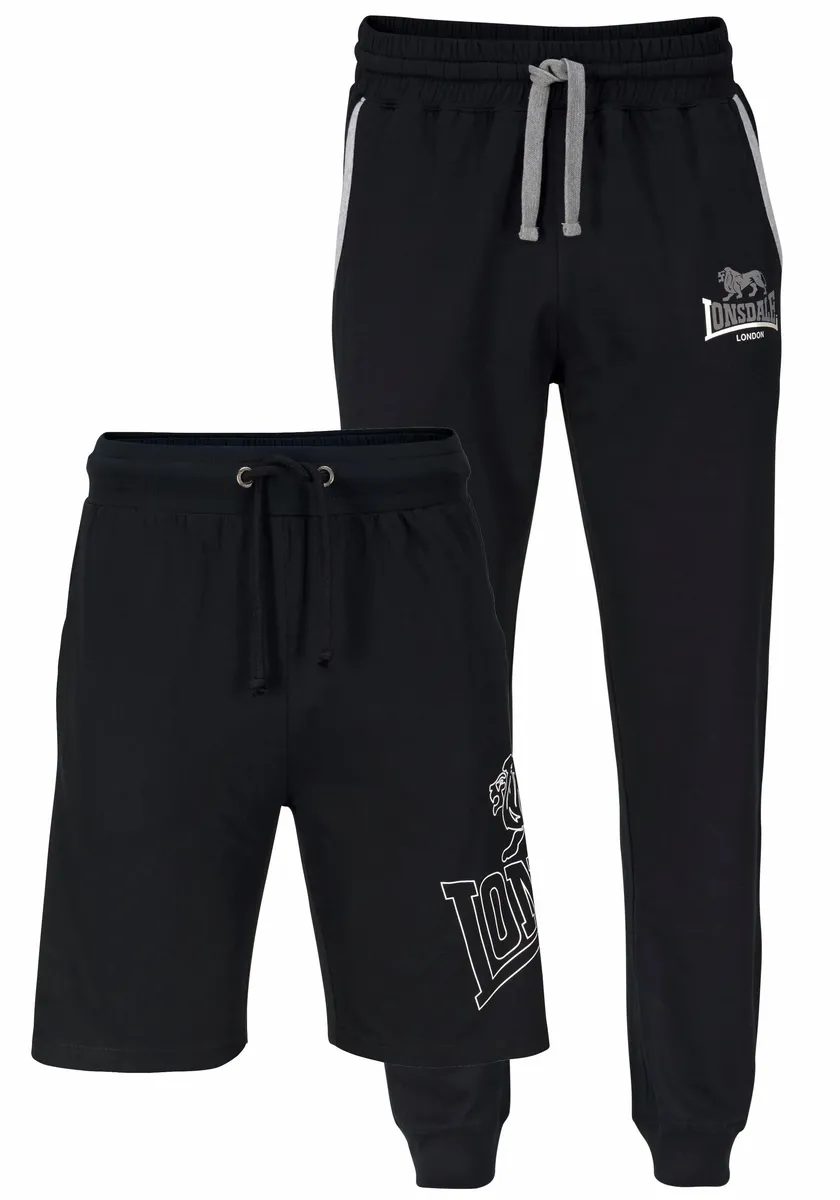 

Комплект спортивных штанов Lonsdale: спортивные штаны и шорты, черный
