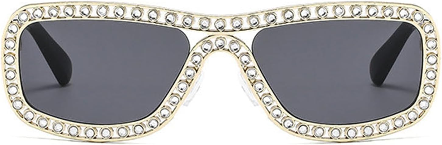 

Солнцезащитные очки Willochra с двойной оправой и стразами для женщин, блестящие очки в оправе с драгоценными камнями, аксессуар для костюмированной вечеринки F25, Gold Black