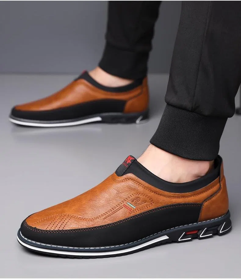 Лоферы, замшевые, Mens, Leather Loafers Slip-On Moccasins Suede Dress Shoes, оранжевый Hhhchpm — фото 3