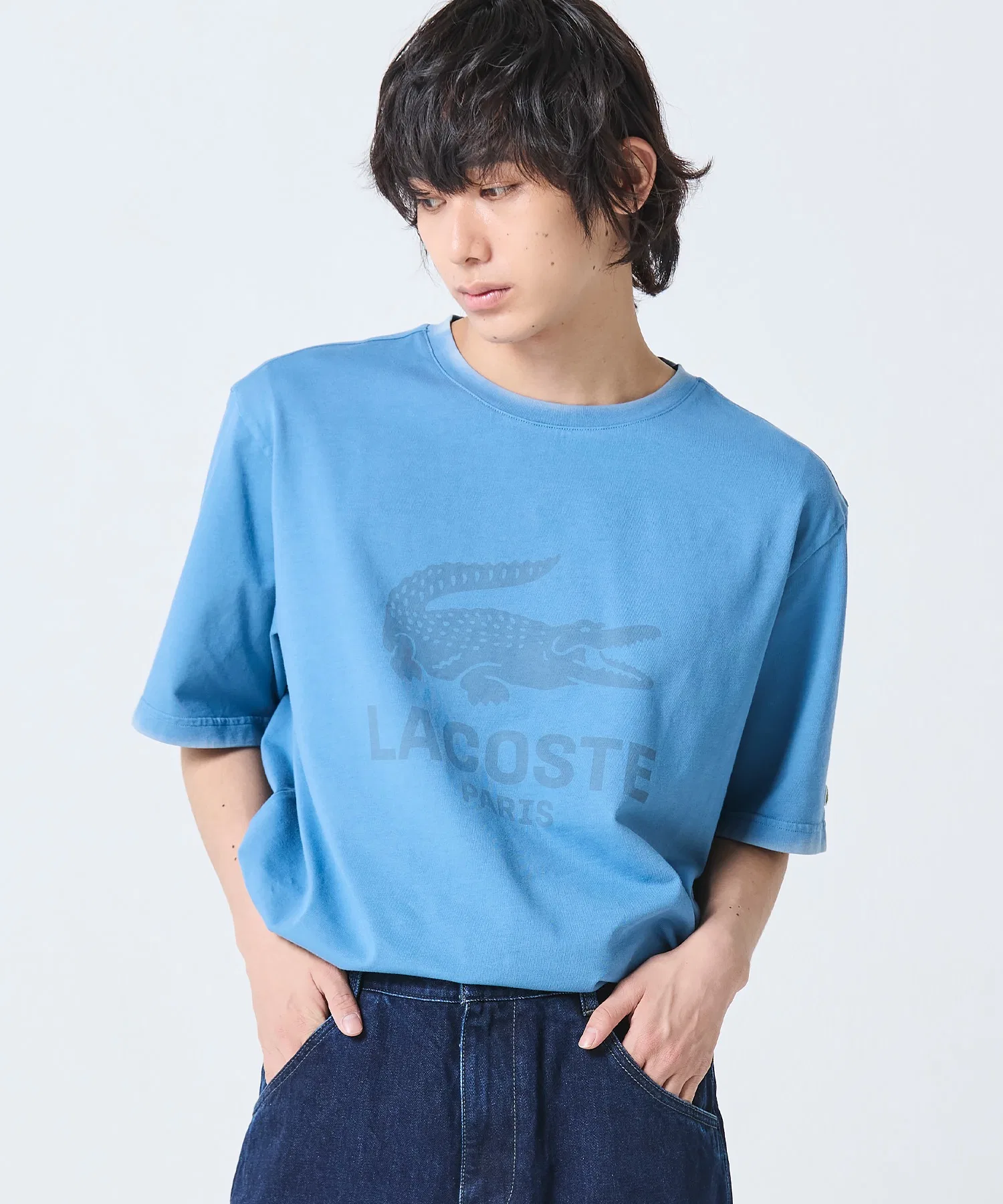 Мужская футболка LACOSTE с логотипом и винтажным эффектом