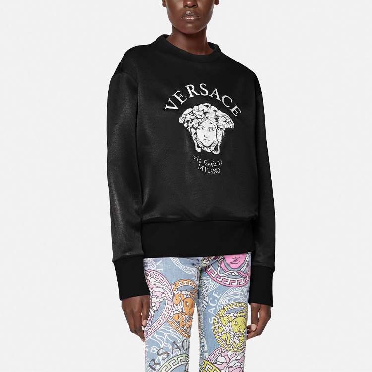 Вышитый свитшот Medusa 'Черный' VERSACE — фото 4