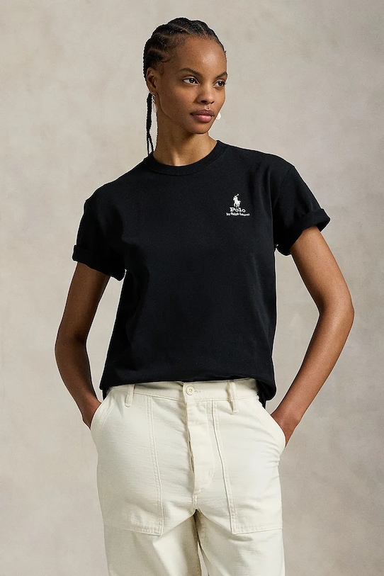 

Хлопковая футболка Polo Ralph Lauren, черный
