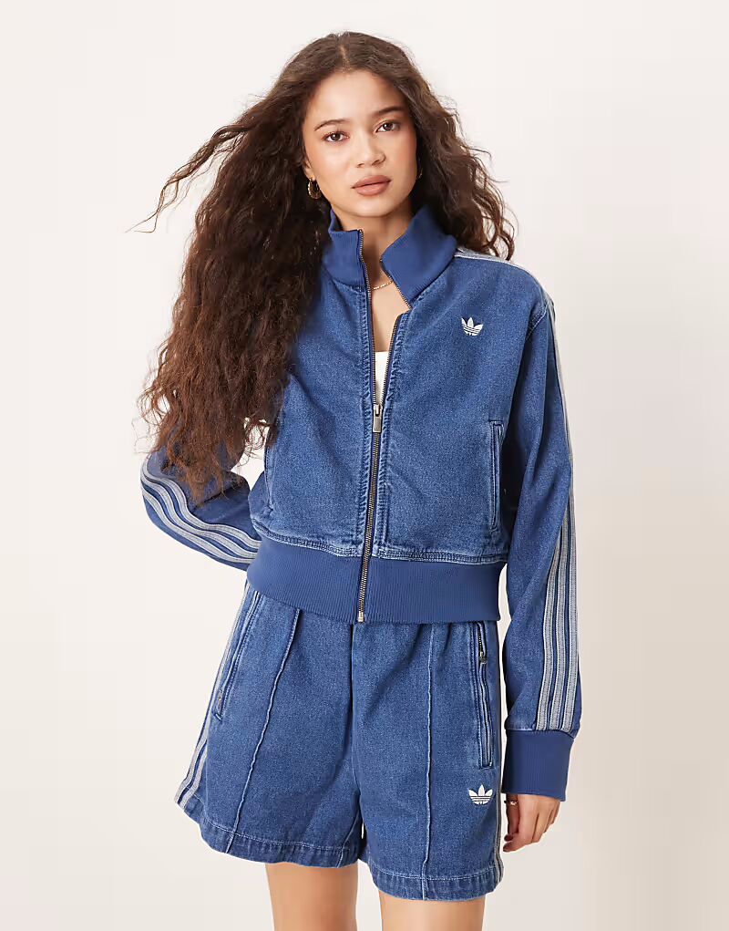 

Джинсовая спортивная куртка Adidas Originals Adicolor 90-х синего цвета