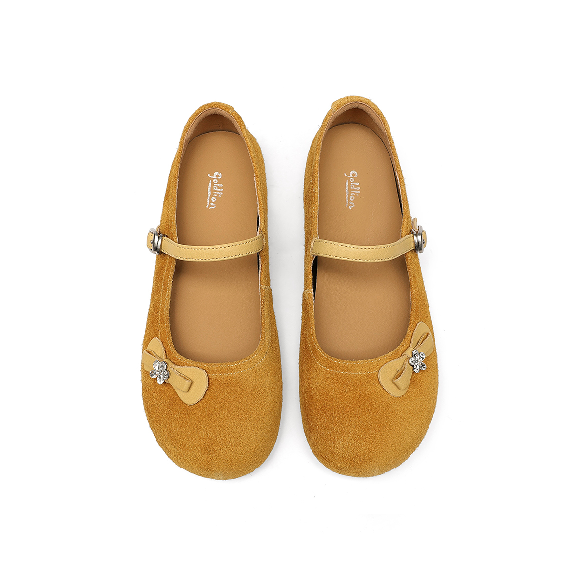 GOLDLION Женские туфли Мэри Джейн желтые, цвет Yellow — фото 4