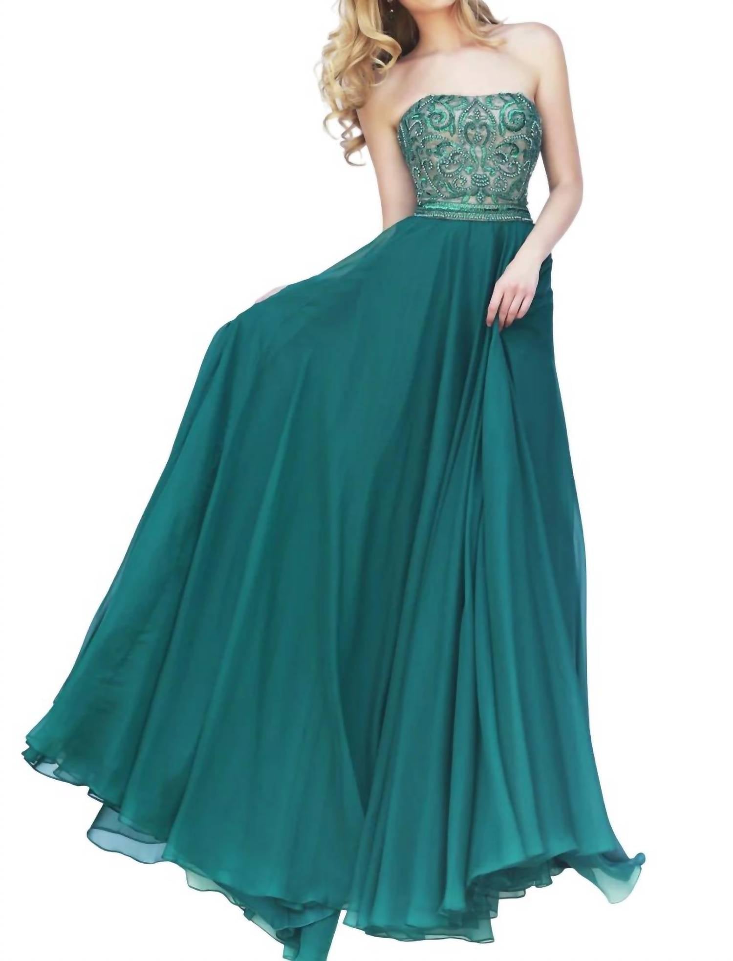 

Длинное выпускное платье в форме сердца изумрудного цвета Sherri Hill, цвет emerald