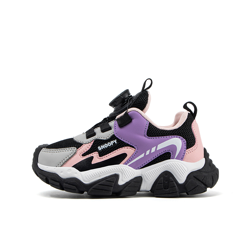

SNOOPY Скользоустойчивые амортизирующие дышащие детские повседневные кроссовки Black Purple Kids'