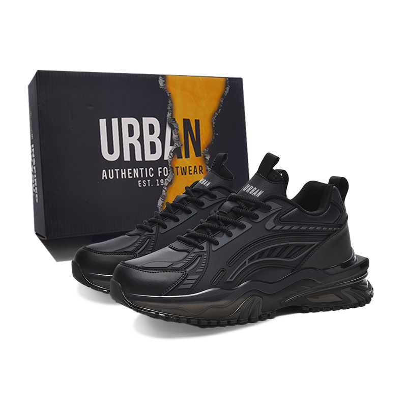 

Низкие, износостойкие, нескользящие, массивные, мужские кроссовки URBAN AUTHENTIC, Black Gray