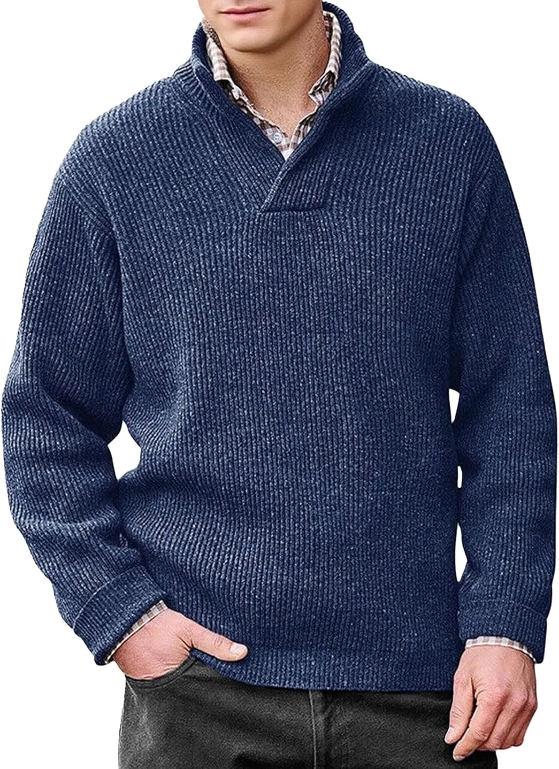 

Мужской пуловер с V-образным вырезом и длинными рукавами TrndTrsure