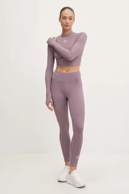 Топ с длинным рукавом кроп-топ Adidas by Stella McCartney, фиолетовый — фото 2
