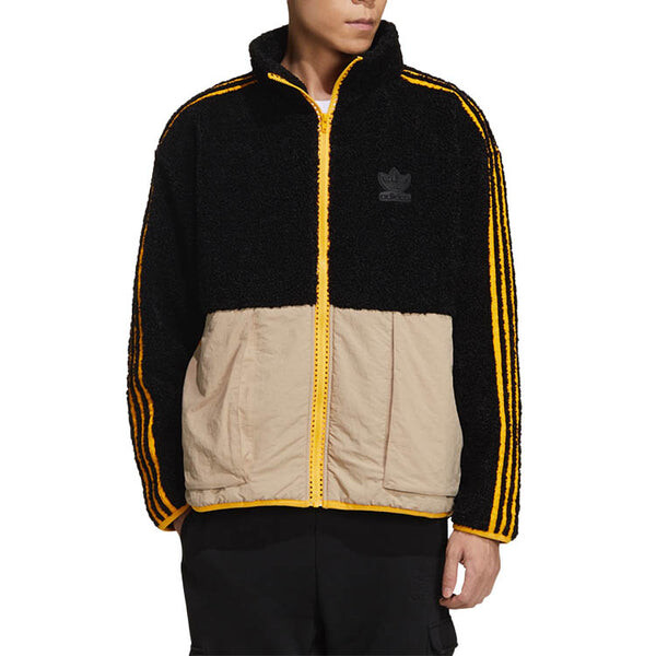 Куртка originals sherpa jacket casual lamb's wool black Adidas, черный — фото 3