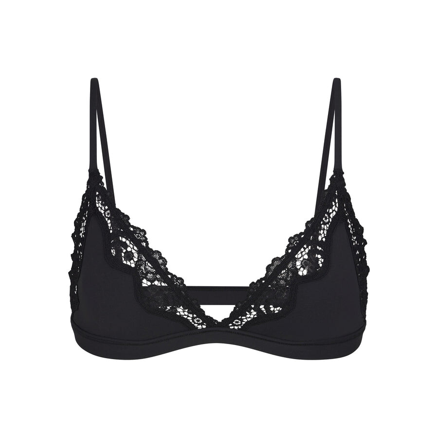 

Треугольный бюстгальтер SKIMS Fits Everybody Lace, цвет Onyx