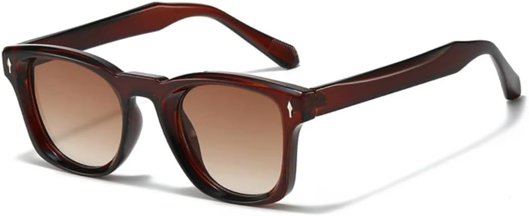 

Солнцезащитные очки для мужчин и женщин - защита UV400 - заклепки, маленькая оправа, градиентные линзы, для занятий спортом на открытом воздухе и вождения DSVIGF, Brown Tea Gradient