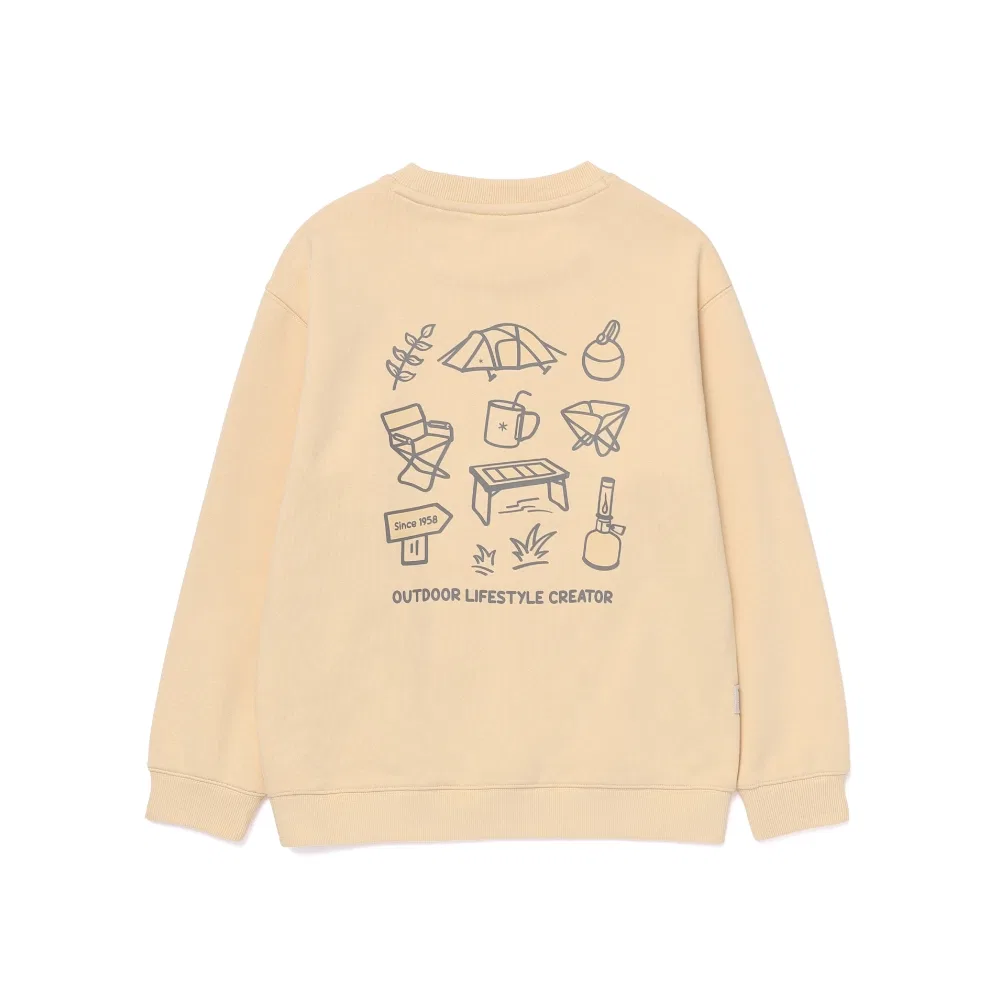 Детский графический свитшот цвета сливочного масла от Snowpeak Apparel Kids — фото 3