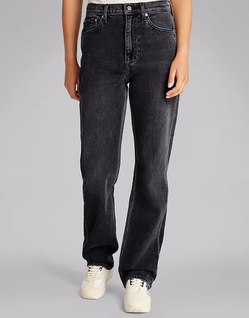 

Прямые джинсы Calvin Klein Jeans с высокой посадкой черного цвета