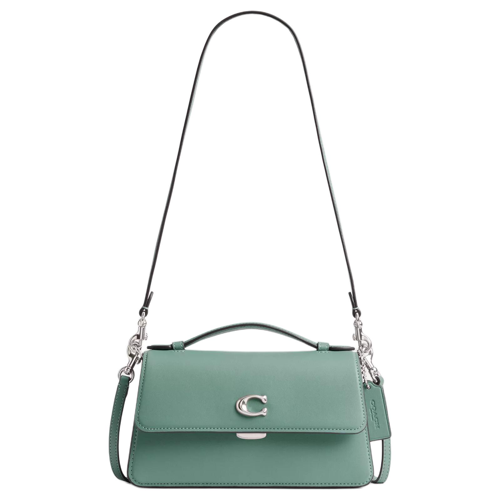 

Сумка через плечо COACH среднего размера для женщин синяя с голубыми кристаллами