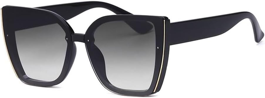 

Крупные солнцезащитные очки «кошачий глаз», модные солнцезащитные очки «кошачий глаз» для женщин, классические винтажные очки в большой оправе, защита от ультрафиолета UV400 LOVQZAOF, C1 Black Gray