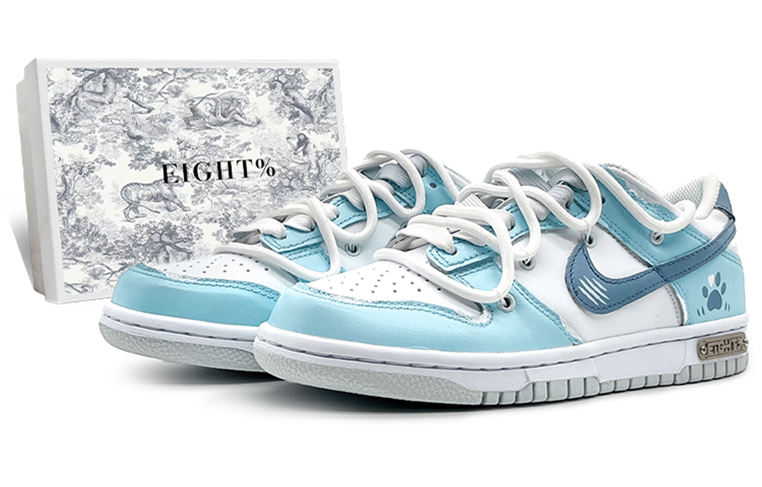 

Кроссовки Nike Dunk Skateboarding Shoes Women's Low-top White/blue/green, голубой, Синий, Кроссовки Nike Dunk Skateboarding Shoes Women's Low-top White/blue/green, голубой