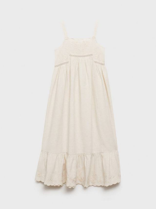 

Детское платье из вафельной ткани Mango, Beige