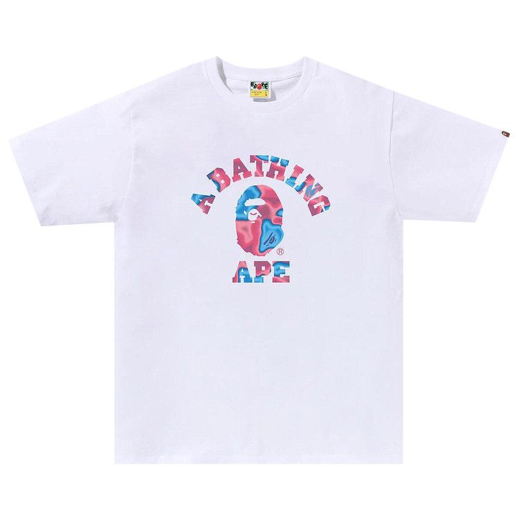 

Футболка BAPE Liquid Camo College Tee, White/Pink