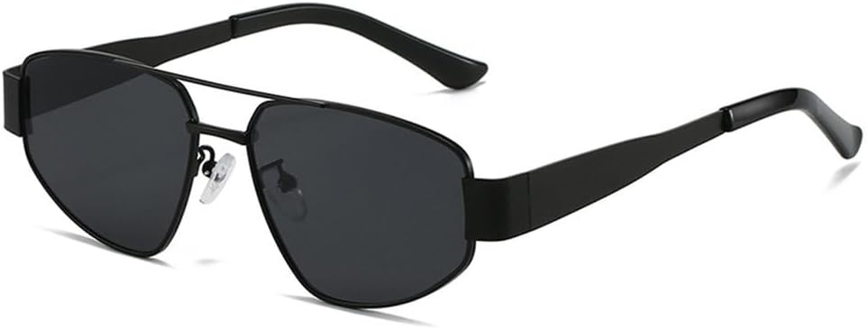 

Ретро металлические солнцезащитные очки «кошачий глаз» с двойной перемычкой, женские, темно-зеленые, с защитой от УФ-излучения UV400, мужские, в стиле панк TYUVIVO, Black Gray