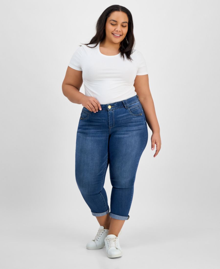 

Модные джинсы AbSolution больших размеров до щиколотки Democracy, Blue