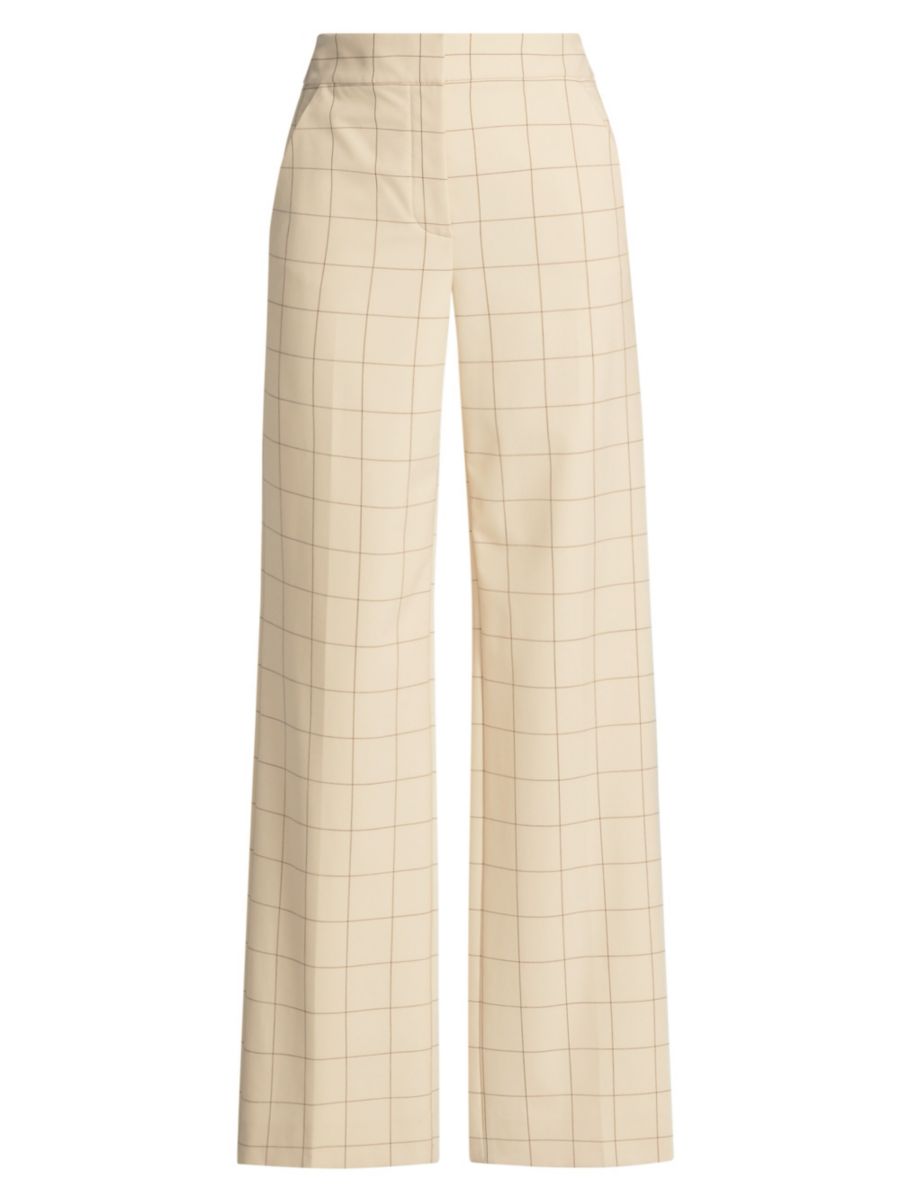 

Широкие брюки Tonelli Windowpane Veronica Beard, цвет Ecru Deep